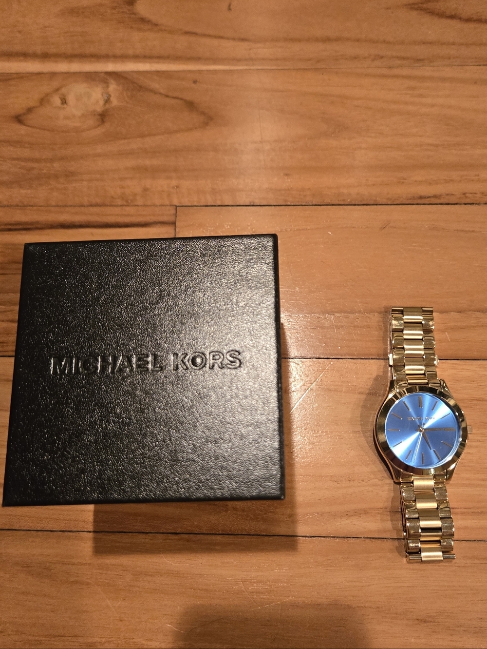 Michael Kors Gold Watch with Blue Dial